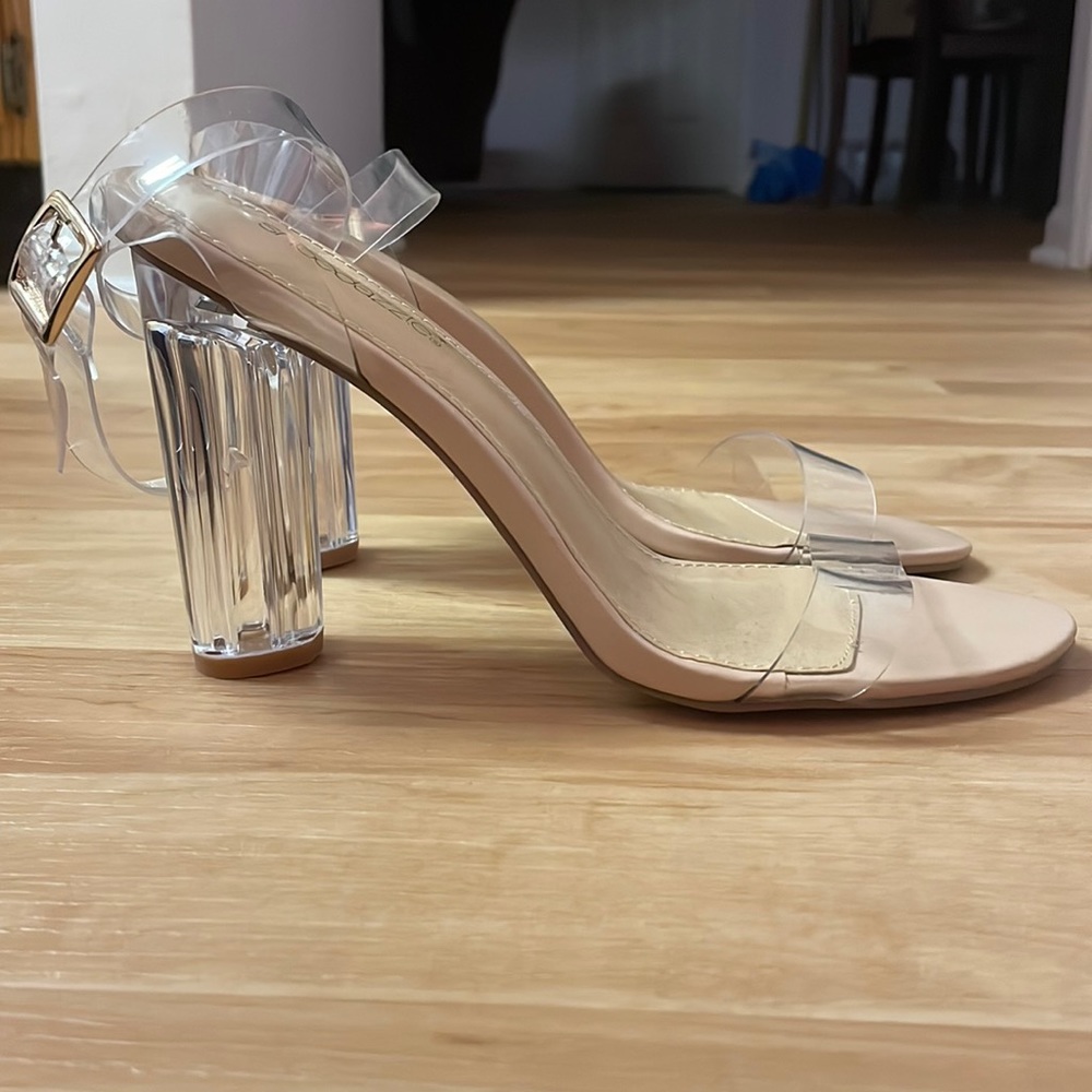 Clear heeled sandal